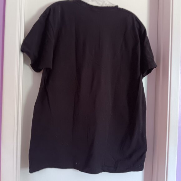 EX BOYFRIEND Women's  LARGE CAT ASTRONAUT BLACK TEE FUZZ ALDRIN - Picture 4 of 4